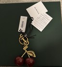 Coach Trending Cherry Bag Charm  Maroon Gold Brass Outlet Liquidations Fastusps