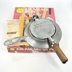 Vtg Nordic Ware Krumkake Iron Wood Handle Cast Aluminum Stand Recipes Cone Box