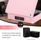 Portable Pink Suitcase Turntable - 3-speed Bluetooth Record Player With Speakers