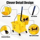 Anbers Commercial Mop Bucket With Side-press Wringer On Wheels  26 Quart  Yellow