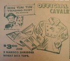 1956 Rin Tin Tin Trading Post Premium Order Card Calvary Uniform