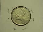 1943 Canada 25 Cents  800 Silver World Coin Fine