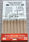 Cherry Patch Ranch  near Las Vegas  Full Unstruck 30 Strike Matchbook - Ver  2