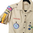 Boy Scouts Of America Bsa Men s Adult Shirt Small Vented Poly Cotton Tan Iron On