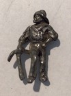 Vintage Pewter Figure Miner Or Prospector With Pick Axe Signed Dated 1982