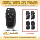 For Ford Key Cover 4 Buttons Tpu Key Case With Silver Edge compatible With Ford