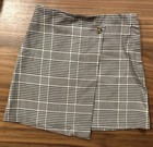 H m Plaid Wrap Front Skirt Girls Size 10 Neutral Side Zip