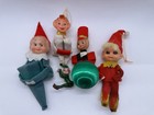 Vintage Lot Of Christmas Pixie Elves Knee Huggers  Rubber Pot Hanger