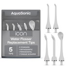 Water Flosser Replacement Tips - 5 Pack  Standard  Periodontal  Orthodontic  Ton