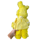 Vintage Plush Yellow Rabbit Stand Up Big Feet Rabbit Fur White Face 