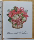 10 Current Blank Note Cards Christmas Card  warmest Wishes  Poinsettia Mistletoe
