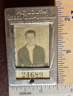 National Mclouth Steel Vintage Michigan Employee B   W Photo Badge Pin  Billock