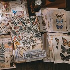 Retro Scrapbook Supplies Kit  200 Sheets Mixed Natural Color Paper And Stickers 