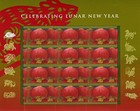 12 Mint Lunar Happy New Year Of The Rat Stamps Chinese Zodiac  Red Paper Lantern