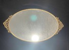 Mid Century Vintage Matson Ormolu  Framed Oval Vanity Mirror Guilt Roses   Vines