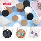 Tenare 600pcs Earring Cards Set - 300pcs 5x5cm Round Brown black white