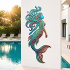 Colorful Mermaid Metal Wall Art  Coastal Beach House Decor