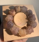 99 7g Matte Huge Lionhead Natural Mongolian She Tei Cui Jade Bracelet hand Carve