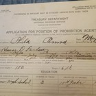 Vintage 1926 Irs Treasury Prohibition Agent Original Application Pennsylvania