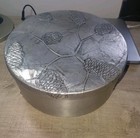 Vtg Wendell August Forge  Round Xmas Pine Aluminum Cannister Cake Box W  Lid 9 