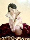 Rare Vintage 1920s Porcelain Half Doll Pin Cushion Art Deco Flapper Lady Germany