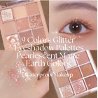9-colors Glitter Eyeshadow Palette Pearlescent Matte Earth Waterproof Colors