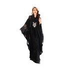 Islamic Women Elegant Black Embroidery Batwing Sleeve Maxi Dress Abaya Kaftan