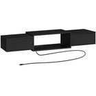 Wall Mounted Floating Tv Stand Media Console Under Storage Shelf Black 55 