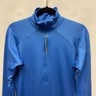 Nike Pro Womens Blue Long Sleeve Raglan Hyperwarm Series 1 2 Zip Pullover Top Xl