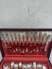 1881 Rogers Silverplate Flatware Set 59 Pc Service Wood Chest