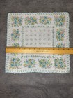 Vtg Floral Handkerchief Roses   Daffodils Pink Yellow Blue  13 x13    Hanky
