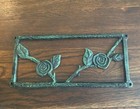 Vtg Cast Iron Garden Architectural Salvaged Decor Floral Panel 16 1 2   x7 1 2   