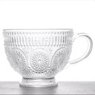 Vintage Tea Cups  Glass Tea Cups 12 Oz Set Of 4 Embossed Glass Cups  Quality