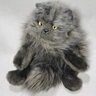 Vintage Ty Smokey The Gray Fluffy Cat Persian Yellow Eyes 1999