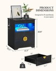 Gurexl Night Stand With Gun Drawer  End Table With Charger Station And Led Light