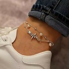 Fashion Ankle Bracelet Women Silver Anklet Foot Chain Heartbeat Pearls 0940