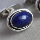 Georg Jensen Sterling Silver Cufflinks  44b With Lapis Lazuli 925s Denmark