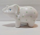Tiffany   Co Elephant Bank 5 1 4  Green Dots Piggy Animal Handpainted Made Italy