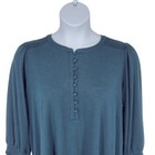 J  Jill Large Dark Teal Smocked Sleeve Popover Dress Nwt Boho Minimalist Modest