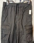 4 Pair No Boundaries Black Cargo Pants Xs 27 Cotton Canvas Drawstring Adjustable
