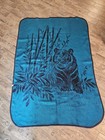 Vtg San Marcos Tiger Blanket Reversible 60x86 Inches
