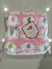 Ronron Snugly Baby Blanket 30x30     Pink With White Elephants     Soft Plush     Nwt