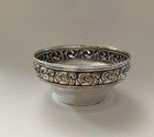 Antique Danish H  Fischer Silver Plated With Intricate Design Bowl 3 5    H X 7    W