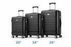 3-piece Luggage Set 20 24 28 Inch Hard Shell Spinner Suitcase Black