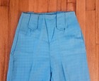 Vintage 50s 60s Bight Blue Cotton Cigarette Pants New Old Stock Barbie Style