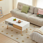 Coffee Table Center Cocktail Table Rattan Side End Table For Living Room White