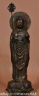 14 4  Old China Bronze Gilt Buddhism Stand Shakyamuni Amitabha Buddha Statue