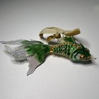 Cloisonn   Enamel Articulated Moveable Lg Koi Fish Ornament Pendant Green