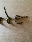 3 Vintage Double Coat Hooks Wall Mounted Hat Robe Entryway Hardware Decor