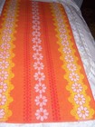 Vtg 60s-70s Terry Treasure Flower Power Daisy Beach Towel Orange Yellow White